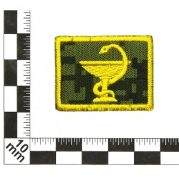 Collar tabs of Medical Service, on velcro, garrison, Digital Flora background, embroided - left