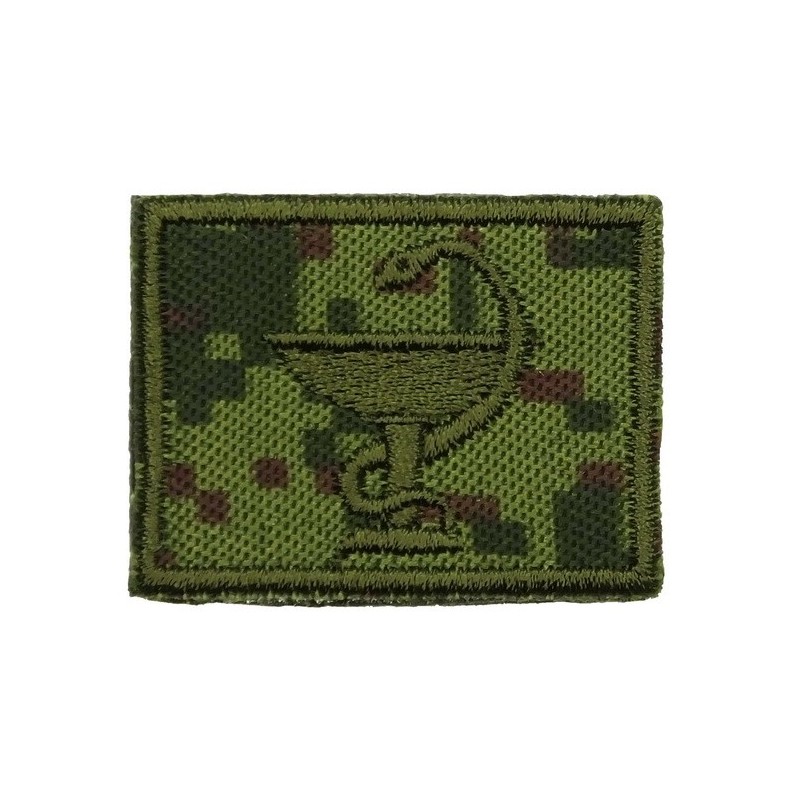 Collar tabs of Medical Service, on velcro, field, Digital Flora background, embroided - left