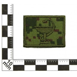 Collar tabs of Medical Service, on velcro, field, Digital Flora background, embroided - left