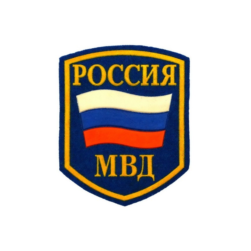 Stripe "Russia MVD", with flag, blue background