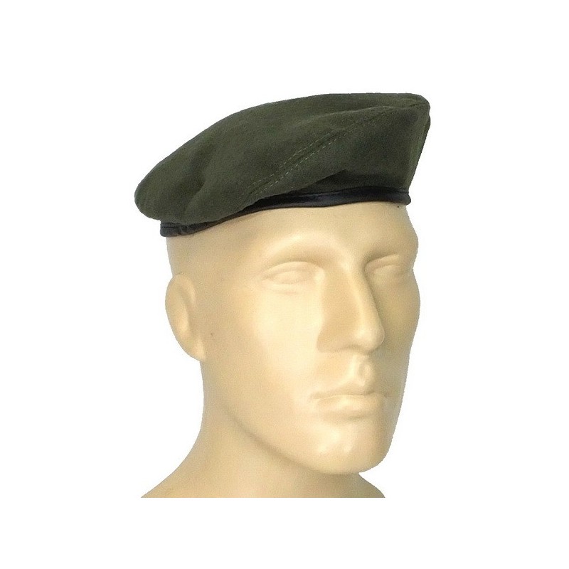 Small, olive beret - "tear"