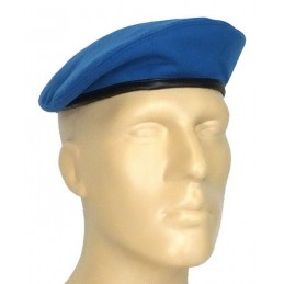 Beret z sukna, błękitny, "łezka"