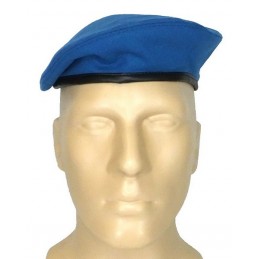 Beret z sukna, błękitny, "łezka"