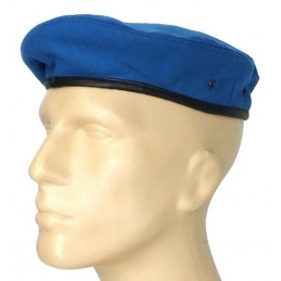 Beret z sukna, błękitny, "łezka"