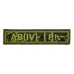 Stripe with the blood type "AB(IV) -", with velcro, Digital Flora, PR300