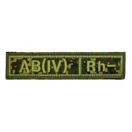 Stripe with the blood type "AB(IV) -", with velcro, Digital Flora, PR300