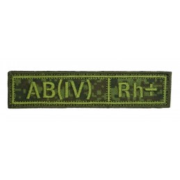 Stripe with the blood type "AB(IV) +", with velcro, Digital Flora, PR300
