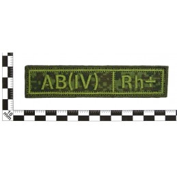 Stripe with the blood type "AB(IV) +", with velcro, Digital Flora, PR300