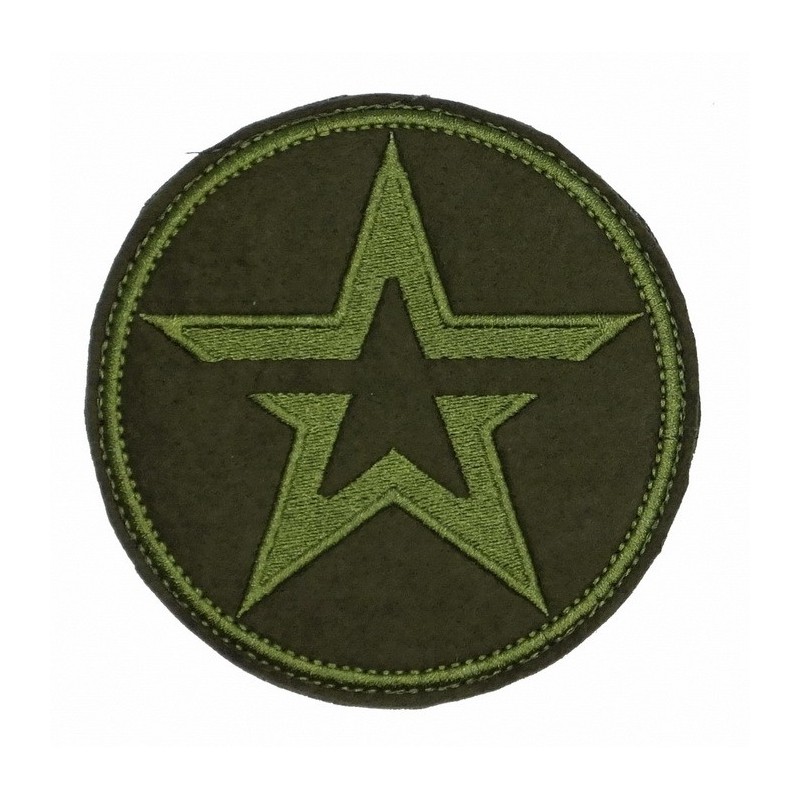 Patch "Army", green embroidery, circle, with fastex