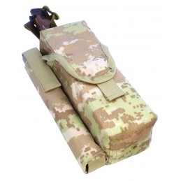 TI-P-2AK-ROPNP Pouch for 2 AK magazines, signal flare and knife, right, Digital Beige (Syria)