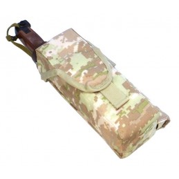 TI-P-2AK-ROPNL Pouch for 2 AK magazines, signal flare and knife, left, Digital Beige (Syria)