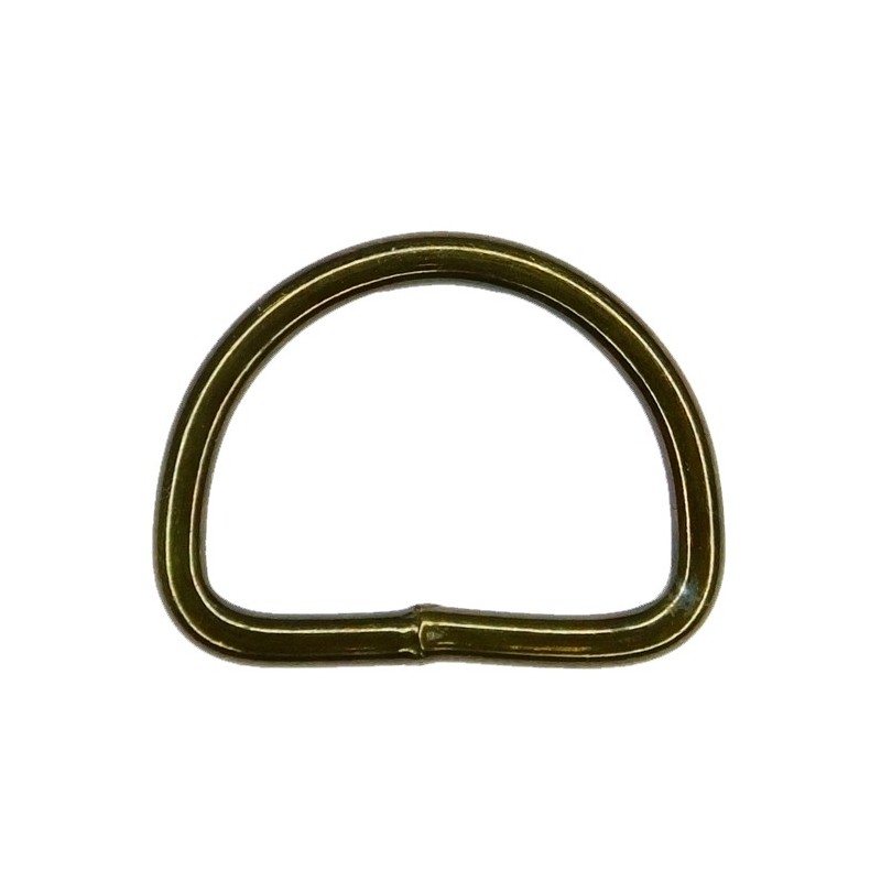 Steel D-ring, olive, 25 mm