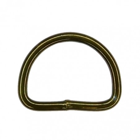 Steel D-ring, olive, 25 mm