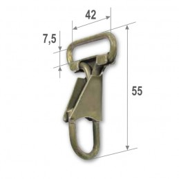 Snap hook, olive, 40 mm