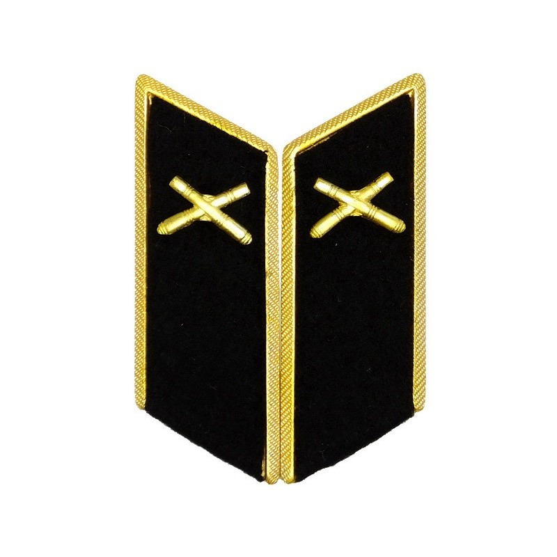 Collar tabs of Artillery for official uniforms with tabs