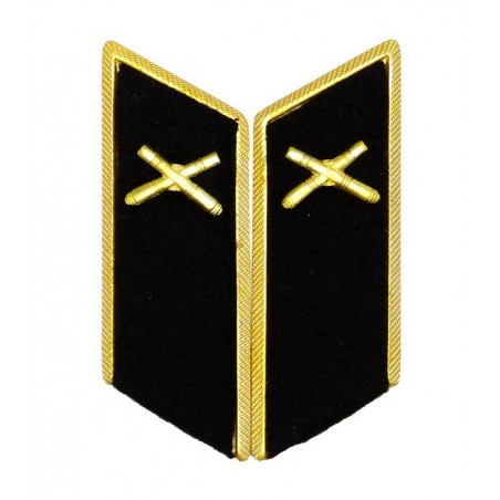Collar tabs of Artillery for official uniforms with tabs
