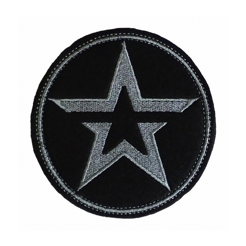 Patch "Army", grey embroidery, circle, with fastex