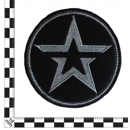 Patch "Army", grey embroidery, circle, with fastex