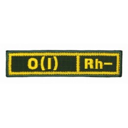 Stripe with the blood type "0(I) -", with velcro, Olive RipStop