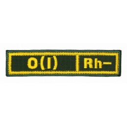 Stripe with the blood type "0(I) -", with velcro, Olive RipStop