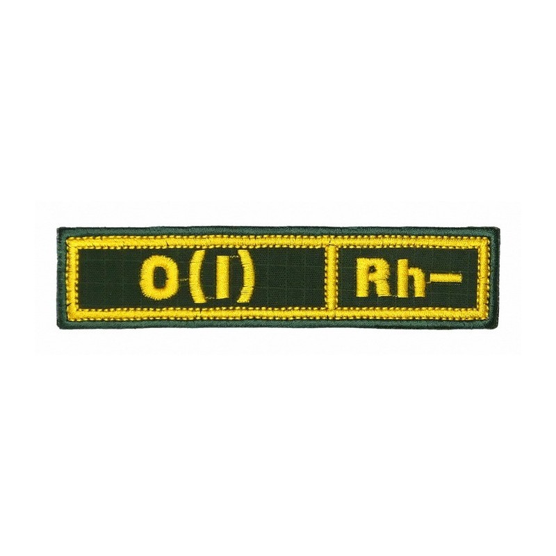 Stripe with the blood type "0(I) -", with velcro, Olive RipStop