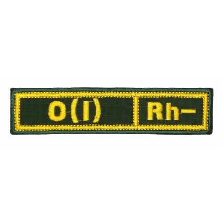 Stripe with the blood type "0(I) -", with velcro, Olive RipStop