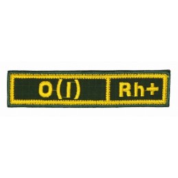 Stripe with the blood type "0(I) +", with velcro, Olive RipStop