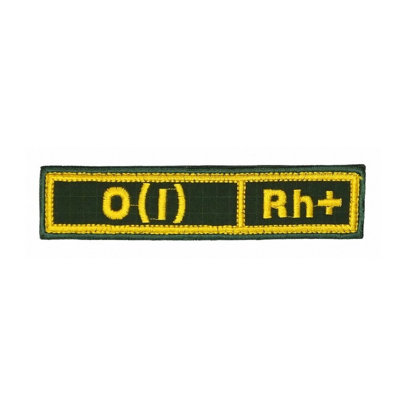 Stripe with the blood type "0(I) +", with velcro, Olive RipStop