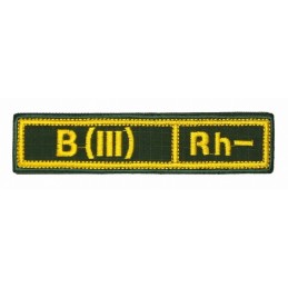Stripe with the blood type "B(III) Rh-", with velcro, Olive RipStop