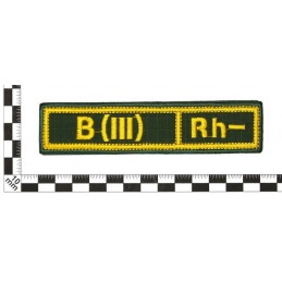 Stripe with the blood type "B(III) Rh-", with velcro, Olive RipStop