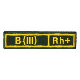 Stripe with the blood type "B(III) Rh+", with velcro, Olive RipStop