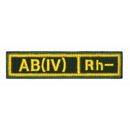 Stripe with the blood type "AB(IV) Rh-", with velcro, Olive RipStop
