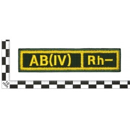 Stripe with the blood type "AB(IV) Rh-", with velcro, Olive RipStop