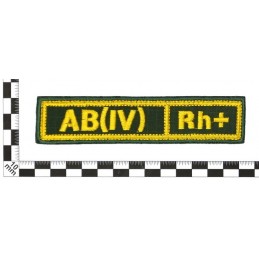 Stripe with the blood type "AB(IV) Rh+", with velcro, Olive RipStop