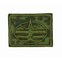 Collar tabs of Air-Cosmic Forces, on velcro, field, Digital Flora background, embroided