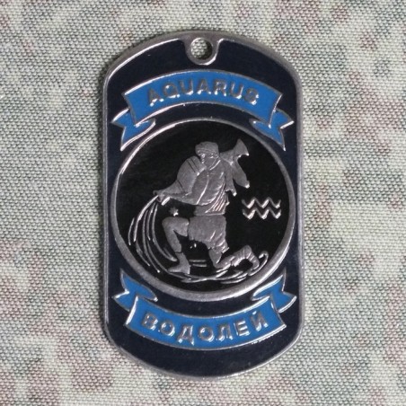 Steel dog-tags Aquarius, enamel