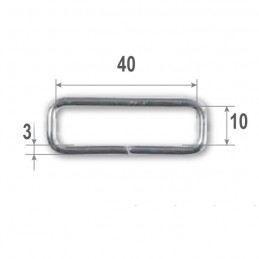 Steel rectangular slider, olive, 40x10 mm