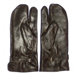 Leather winter gloves, brown