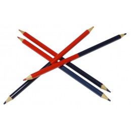 Coloured pencil, blue and red
