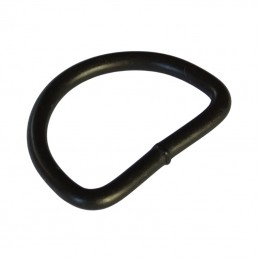 Steel D-ring, black, 25 mm