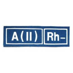 Naszywka A (II) Rh- niebieska