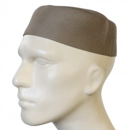 Pikowana czapka-turban, beżowa