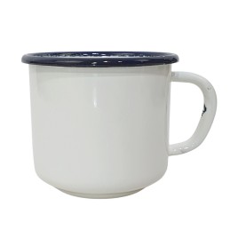 Enamelled mug, white