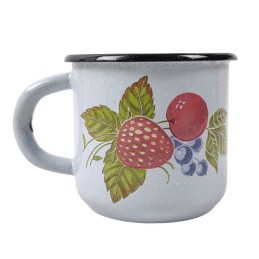 Enamelled mug, blue, with...