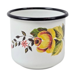 Enamelled mug, white, with...