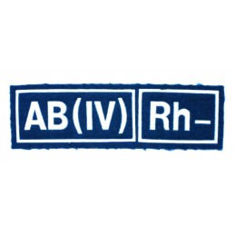 Naszywka AB (IV) Rh- niebieska